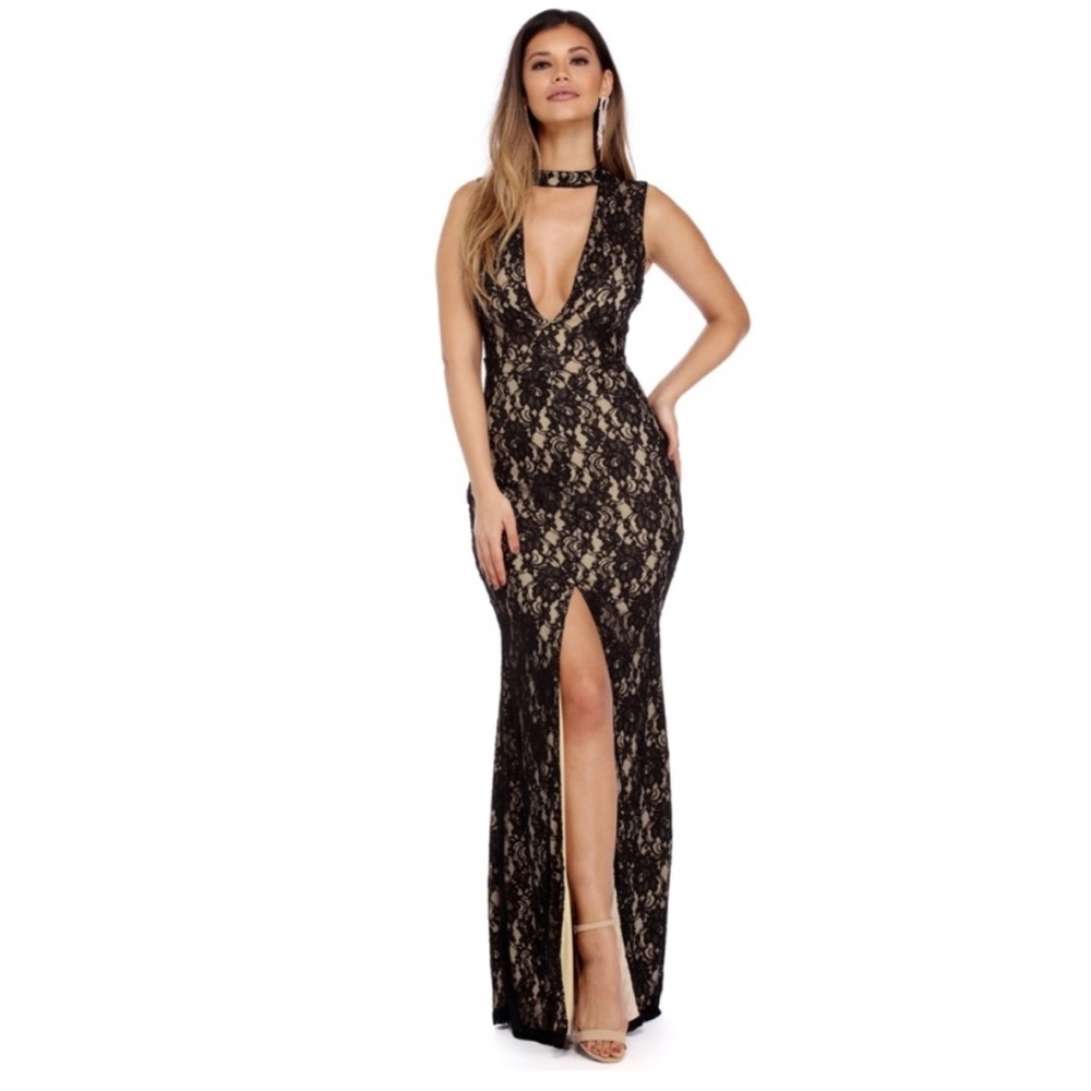 Long lace formal dress